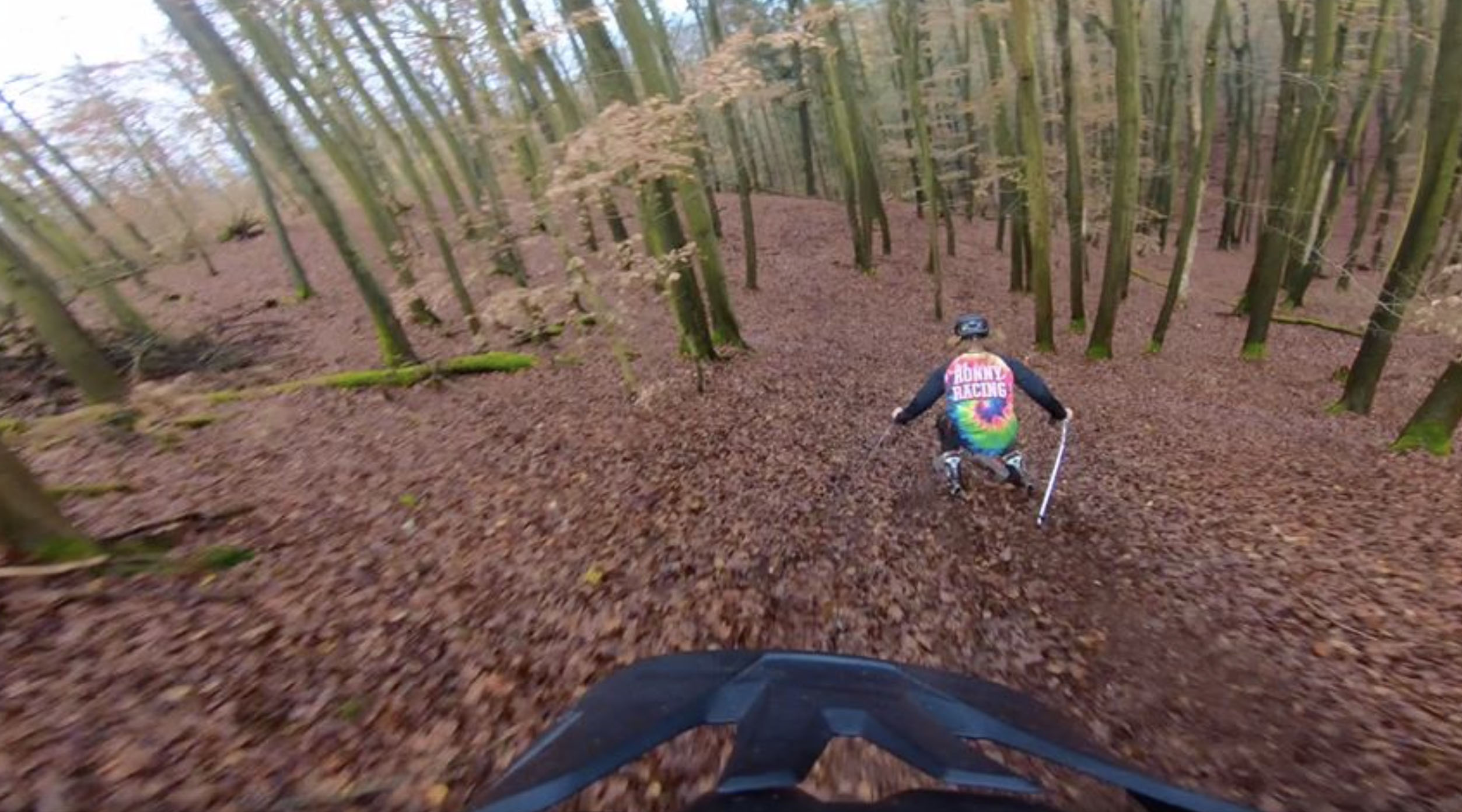 Crazy ski + bike run !